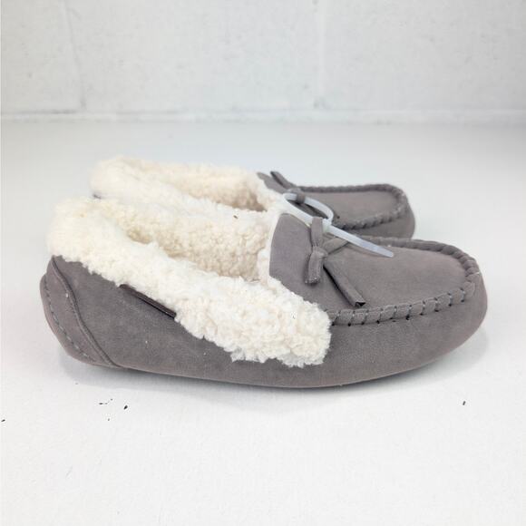 Mukluks Shoes - Mukluks Womens 7 Jayluh Suede & Faux Fur Lining Moccasin Slipper - Purplish Gray